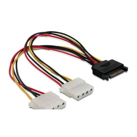 Delock DL65159 SATA 15 pin male -> 2x4 pin 20 cm-es Molex adapter